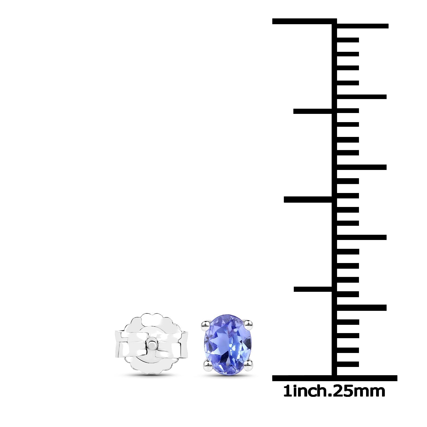 0.40 Carat Genuine Tanzanite .925 Sterling Silver Earrings  DestGlow
