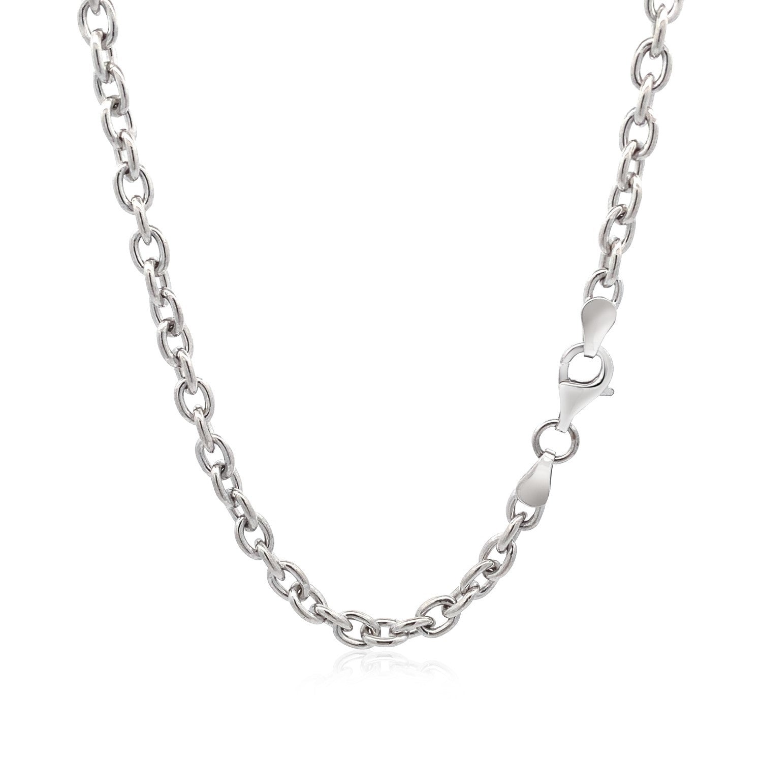 Sterling Silver Rhodium Plated Chain Bracelet with a Flat Heart Motif Station by Bids.com