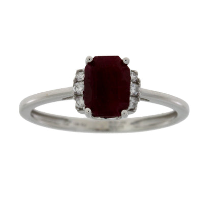 Genuine 1.38ct Ruby Diamond Ring 14KT White Gold by Bids.com
