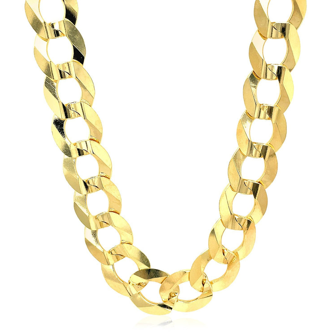 14k Yellow Gold Solid Curb Chain 10.0mm by Bids.com