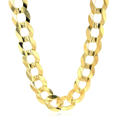 14k Yellow Gold Solid Curb Chain 10.0mm by Bids.com