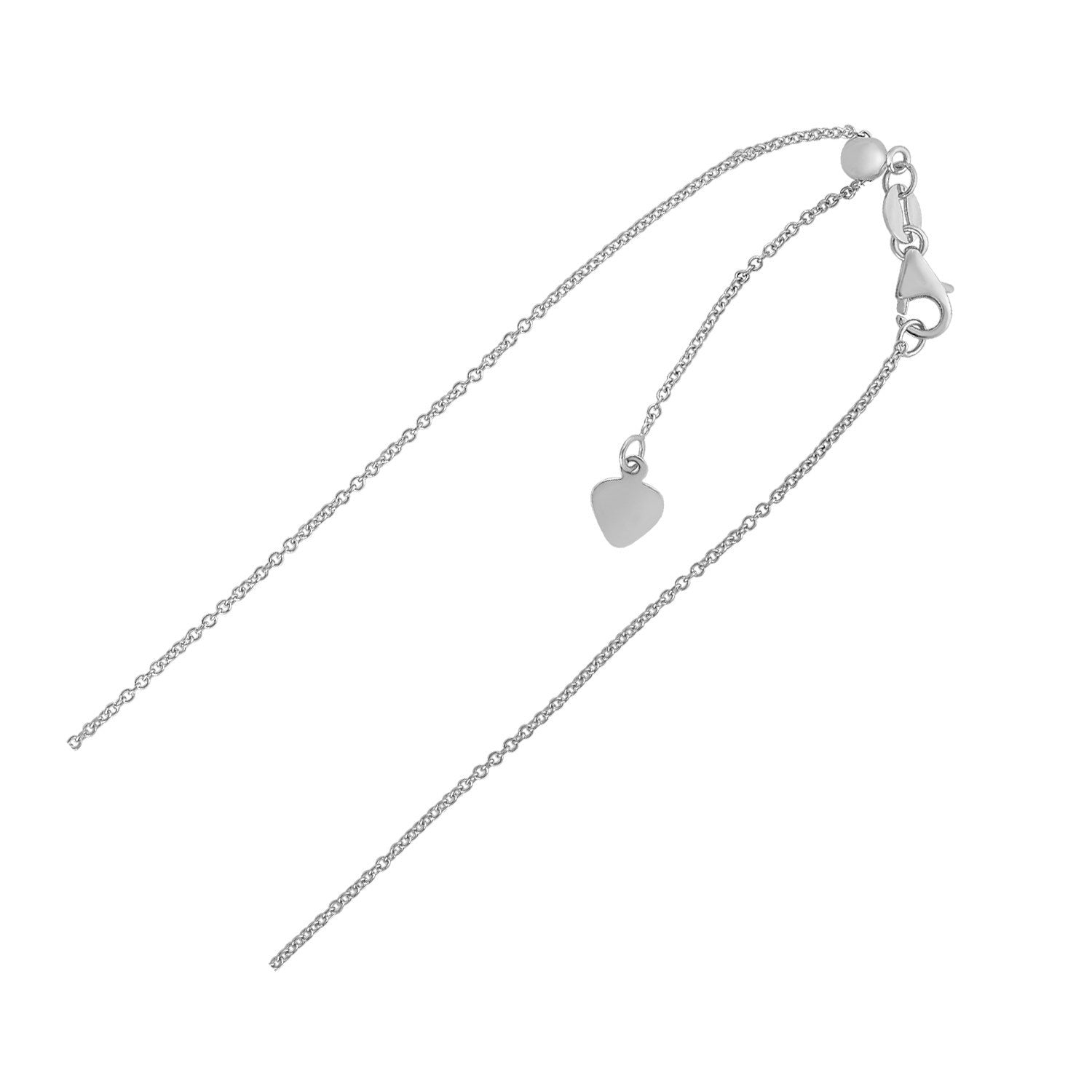 Adjustable Cable Chain in 14k White Gold (1.0mm) by Bids.com