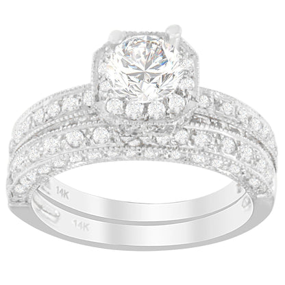 14K White Gold 1 ct. TDW Round Cut Diamond Ring (G-H, I1-I2) by Bids.com