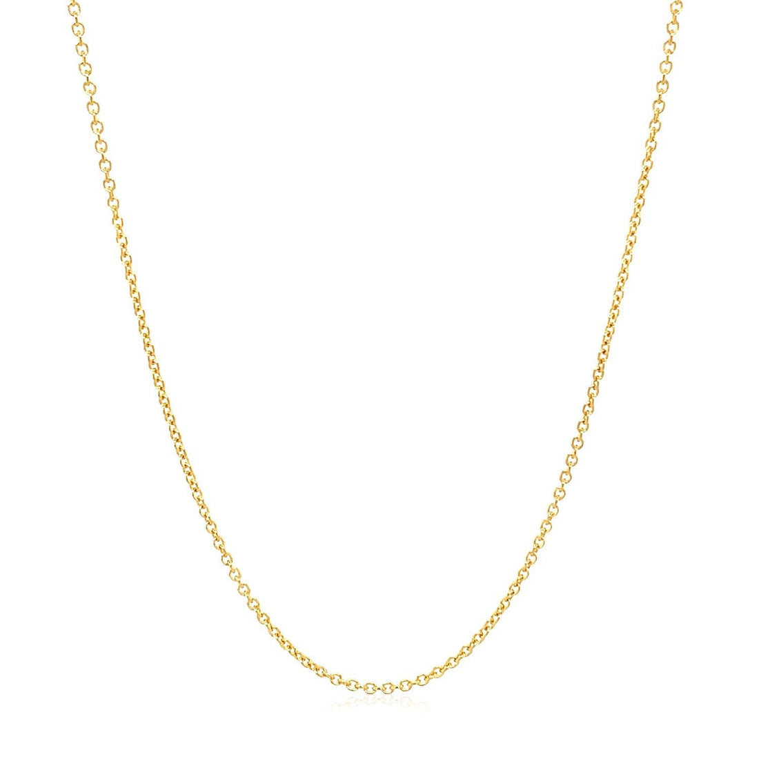 14k Yellow Gold Round Cable Link Chain 1.2mm by Bids.com