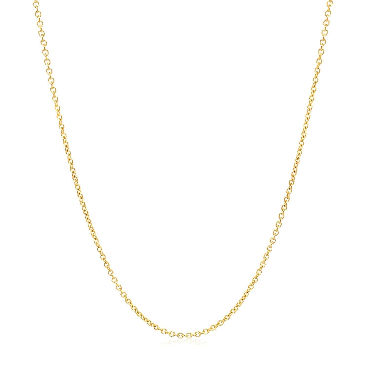 14k Yellow Gold Round Cable Link Chain 1.2mm by Bids.com