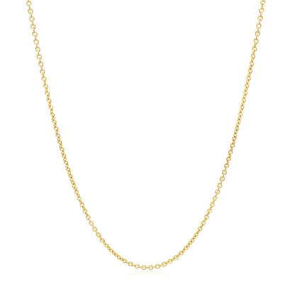 14k Yellow Gold Round Cable Link Chain 1.2mm by Bids.com