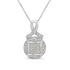 .925 Sterling Silver 1/3 cttw Diamond Ribbon and Circle Cluster 18" Pendant Necklace (I-J Color, I3 Clarity)  DestGlow