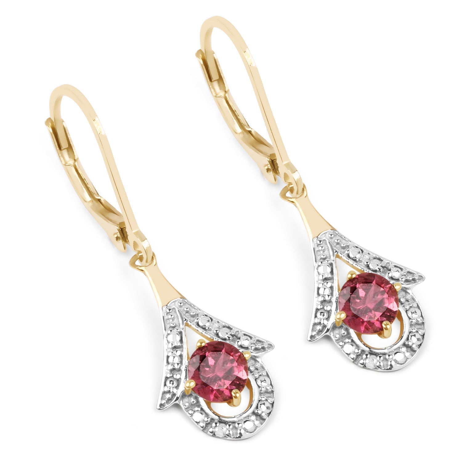 1.20 Carat Genuine Pink Tourmaline .925 Sterling Silver Earrings  DestGlow