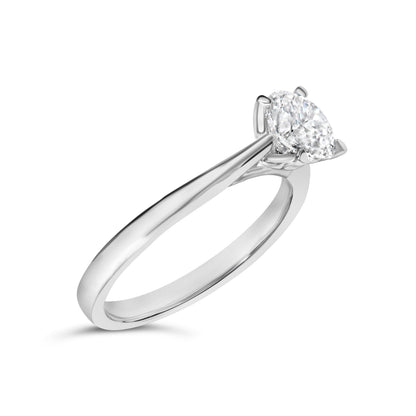 14K White Gold 1.0 Cttw Round Lab Grown Diamond Eagle Claw 4-Prong Set Solitaire Engagement Ring (F-G Color, VS2-SI1 Clarity) - Ring Size 7 by Bids.com