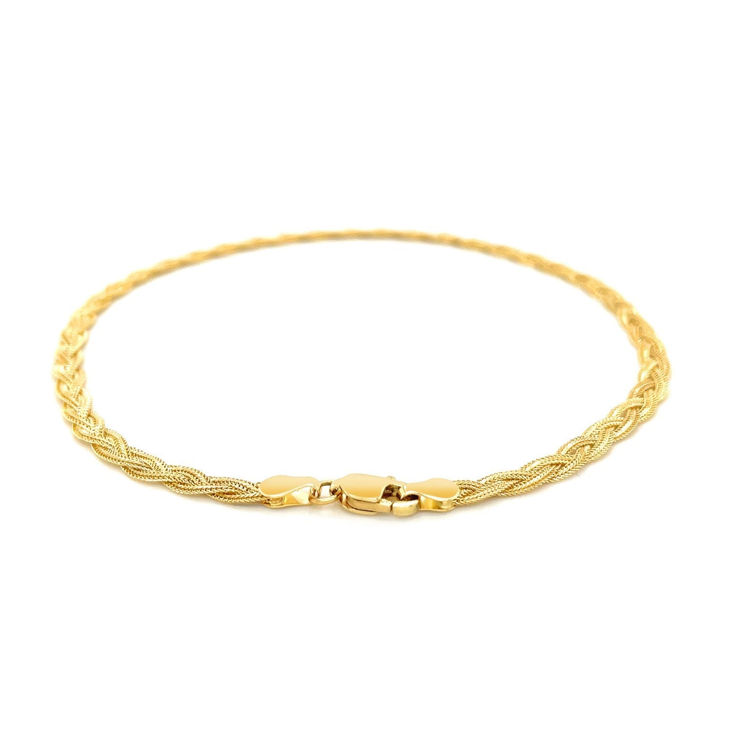3.5mm 14k Yellow Gold Braided Bracelet by Bids.com