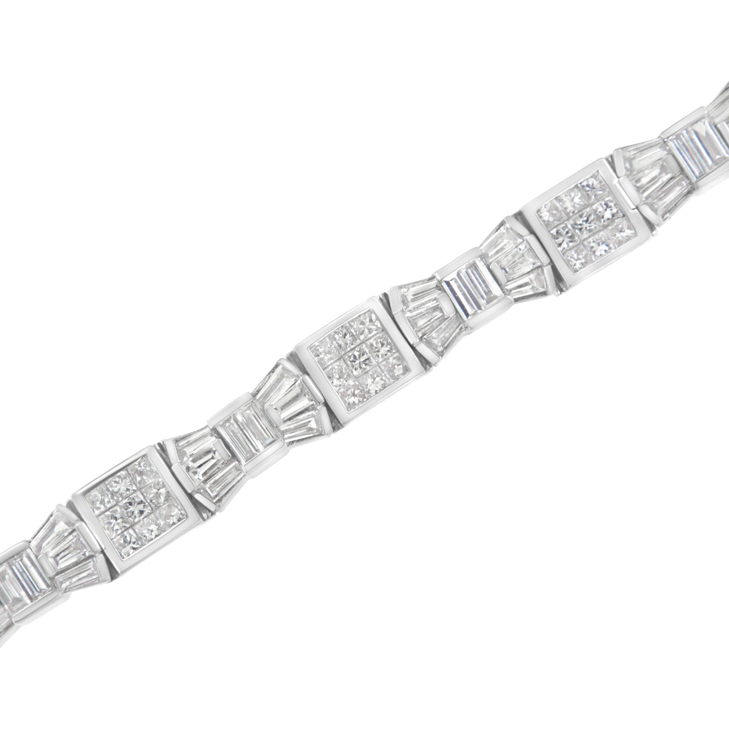 14K Yellow Gold 9.0 Cttw Diamond Alternating Bow and Box Link Bracelet (G-H Color, VS1-VS2 Clarity)- 7"  DestGlow