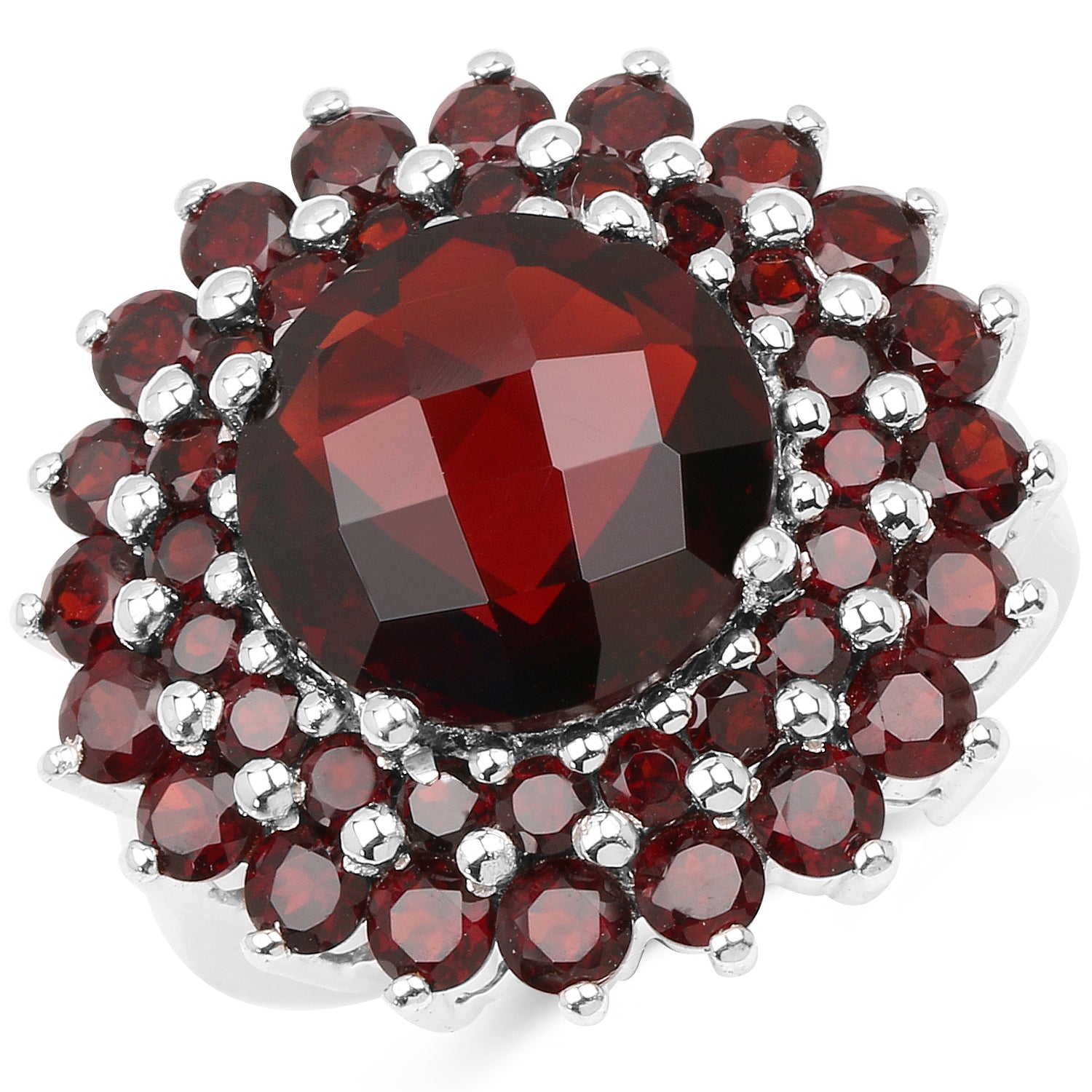 9.90 Carat Genuine Garnet .925 Sterling Silver Ring by Bids.com