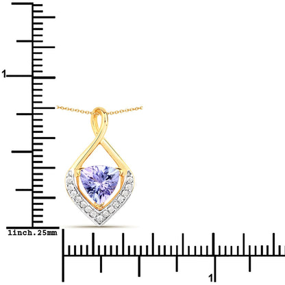 0.96 Carat Genuine Tanzanite and White Topaz .925 Sterling Silver Pendant by Bids.com