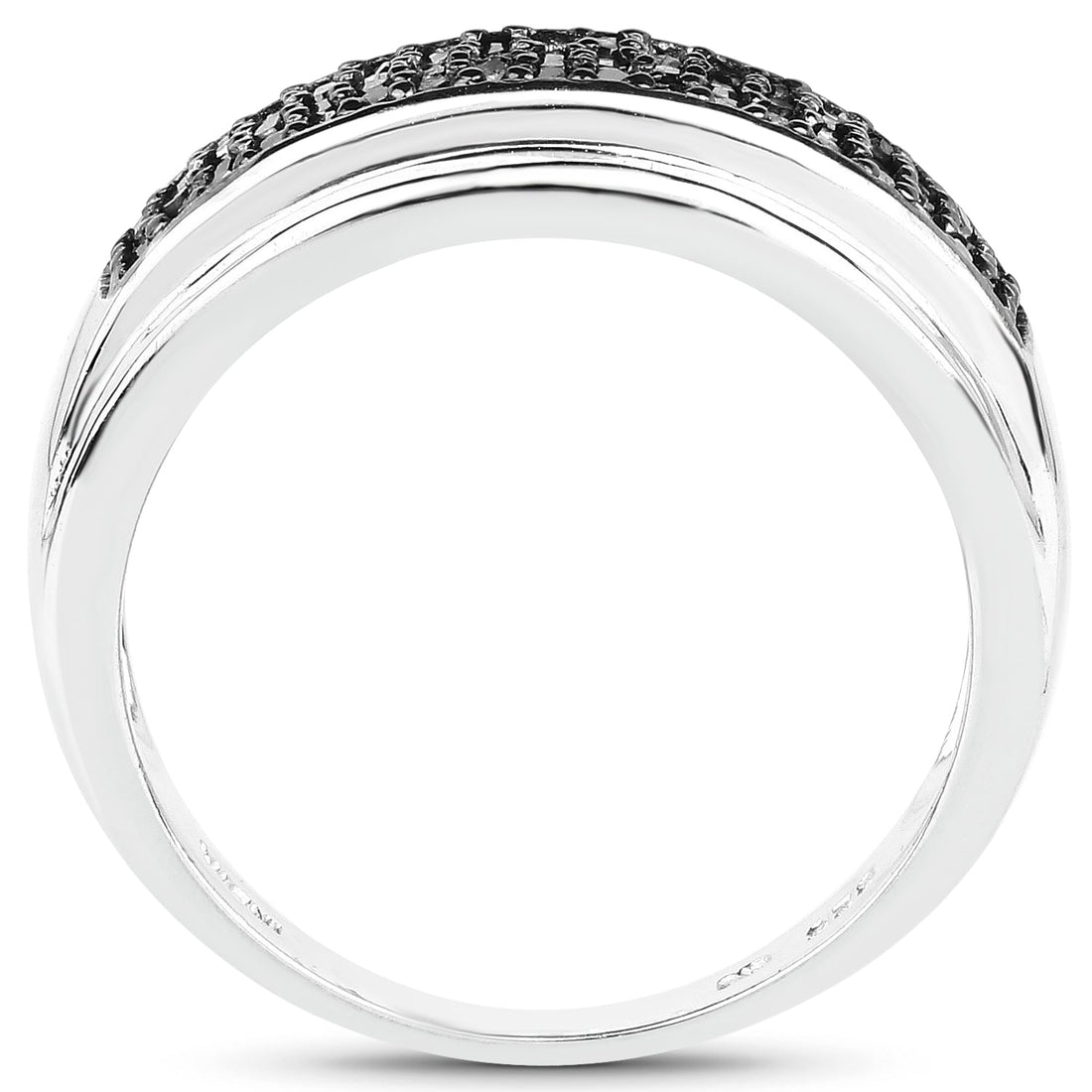 0.29 Carat Genuine Black Diamond .925 Sterling Silver Ring  DestGlow