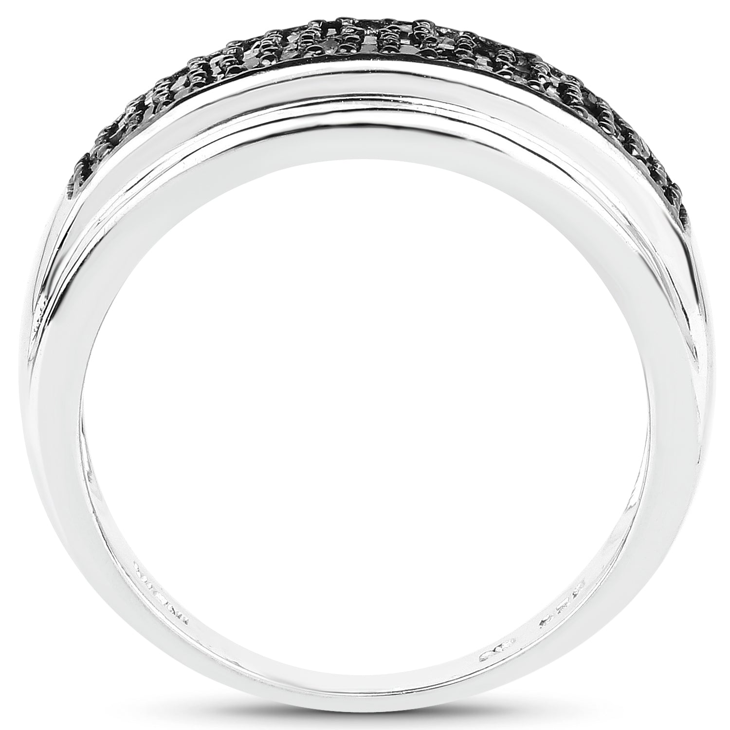 0.29 Carat Genuine Black Diamond .925 Sterling Silver Ring  DestGlow