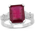 4.30 ct. t.w. Glass Filled Ruby and White Topaz Ring in Sterling Silver by Bids.com