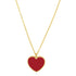 14k Yellow Gold High Polish Heart Red Cornelia Paste Necklace by Bids.com