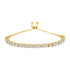 10K Yellow Gold over .925 Sterling Silver 1/4 Cttw Miracle-Set Diamond 4â€-10â€ Adjustable Bolo Tennis Bracelet (I-J Color, I3 Clarity) by Bids.com