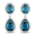 11.45 Carat Genuine London Blue Topaz and White Diamond .925 Sterling Silver Earrings  DestGlow