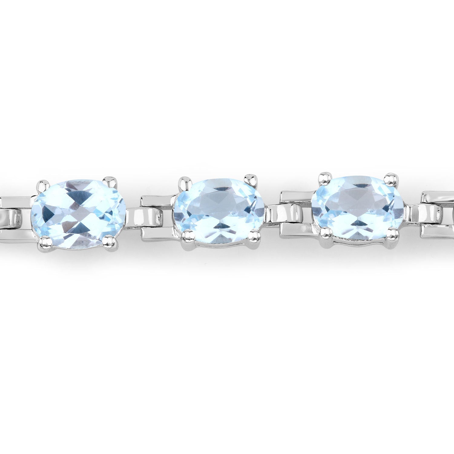 7.60 Carat Genuine Blue Topaz .925 Sterling Silver Bracelet by Bids.com