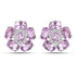 18K White Gold Plated 7.74 Carat Genuine Pink Amethyst and White Topaz .925 Sterling Silver Earrings  DestGlow