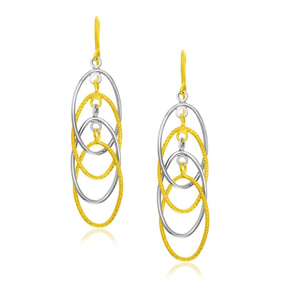 14k Two-Tone Gold Multiple Layer Interlaced Earrings by Bids.com