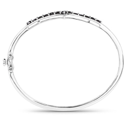 2.28 Carat Genuine Black Diamond .925 Sterling Silver Bangle by Bids.com