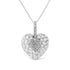 .925 Sterling Silver Pave-Set Diamond Accent Heart Shape 18" Pendant Necklace (I-J Color, I1-I2 Clarity) by Bids.com
