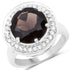 4.52 Carat Genuine Smoky Quartz and White Topaz .925 Sterling Silver Ring by Bids.com