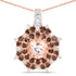 18K Rose Gold Plated 1.61 Carat Genuine Morganite, Smoky Quartz and White Zircon .925 Sterling Silver Pendant by Bids.com