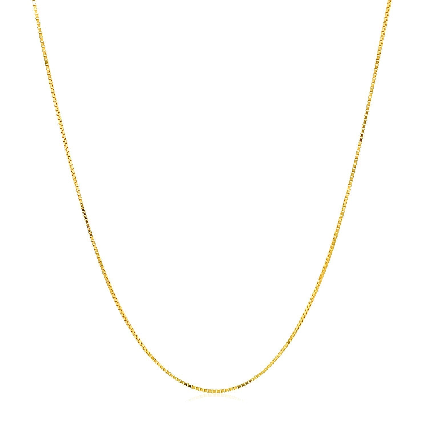 Double Extendable Box Chain in 14k Yellow Gold (0.6mm)  DestGlow