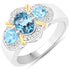 1.64 Carat Genuine London Blue Topaz, Swiss Blue Topaz and White Diamond .925 Sterling Silver Ring by Bids.com