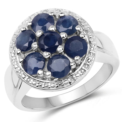 2.10 Carat Genuine Blue Sapphire .925 Sterling Silver Ring by Bids.com