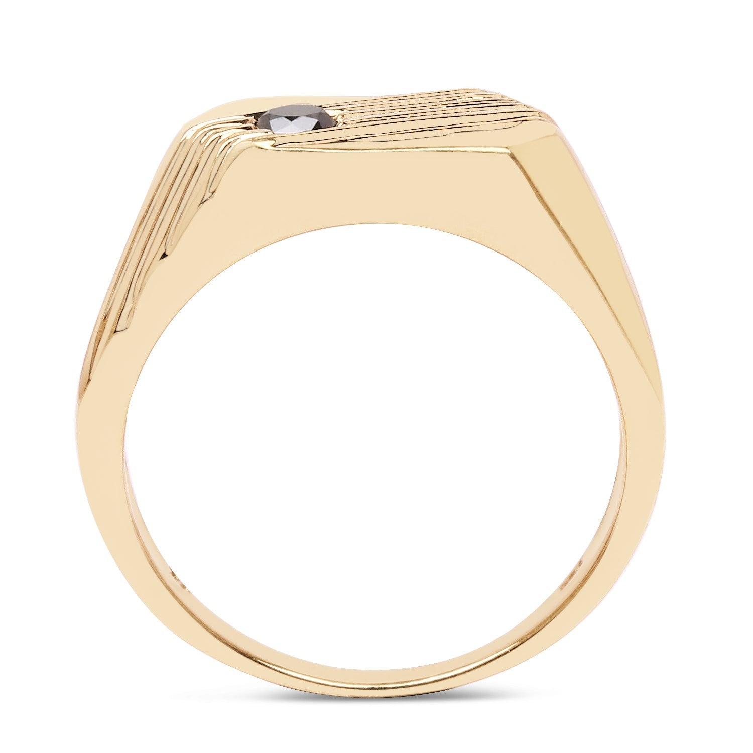14K Yellow Gold Plated 0.12 Carat Genuine Black Diamond .925 Sterling Silver Ring by Bids.com