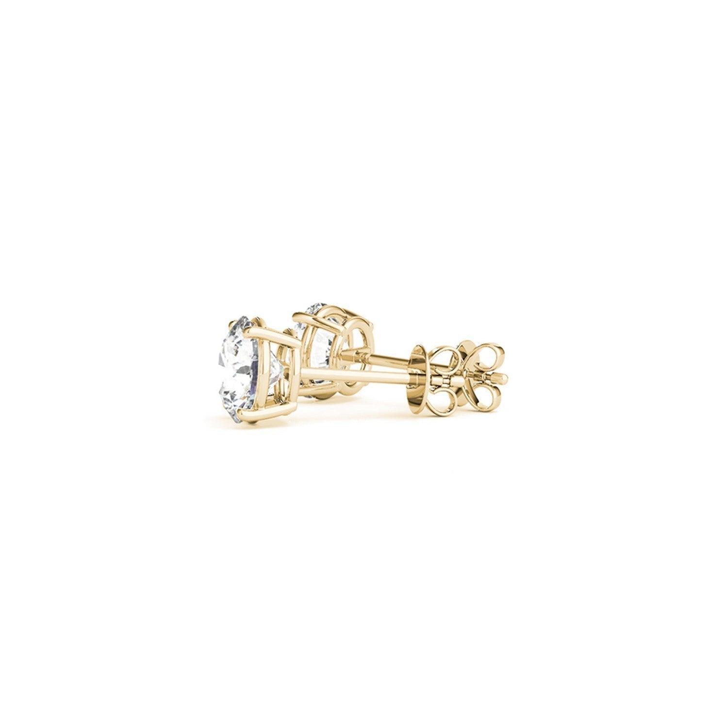 2 cttw Certified IGI Lab Grown Round Diamond Stud Earrings 14k Yellow Gold (G/VS2)  DestGlow