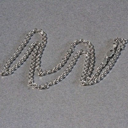 14k White Gold Diamond Cut Cable Link Chain (2.90 mm) by Bids.com