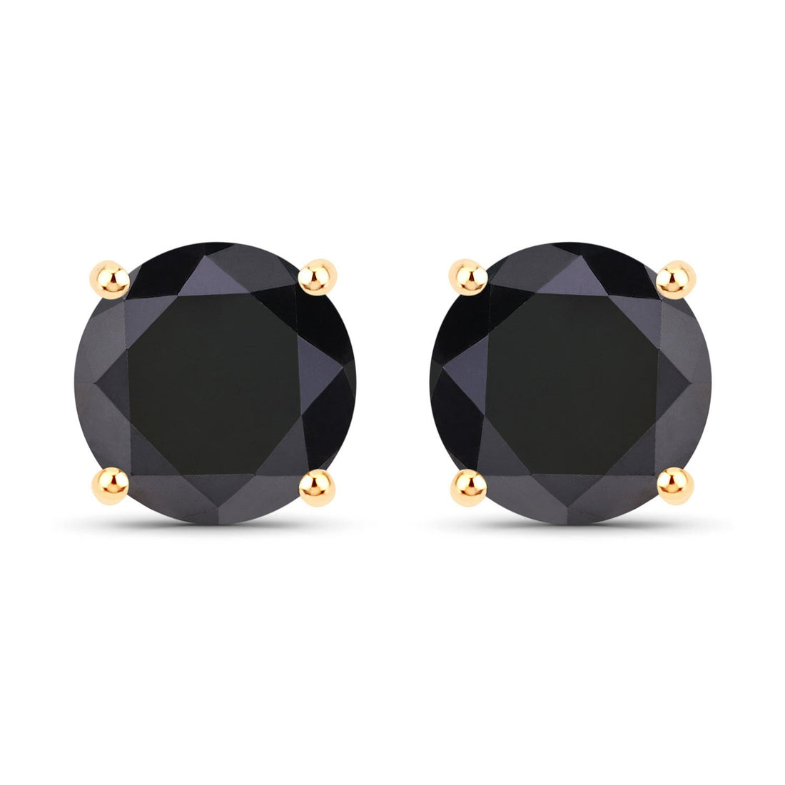 4.30 Carat Genuine Black Diamond 14K Yellow Gold Earrings by Bids.com