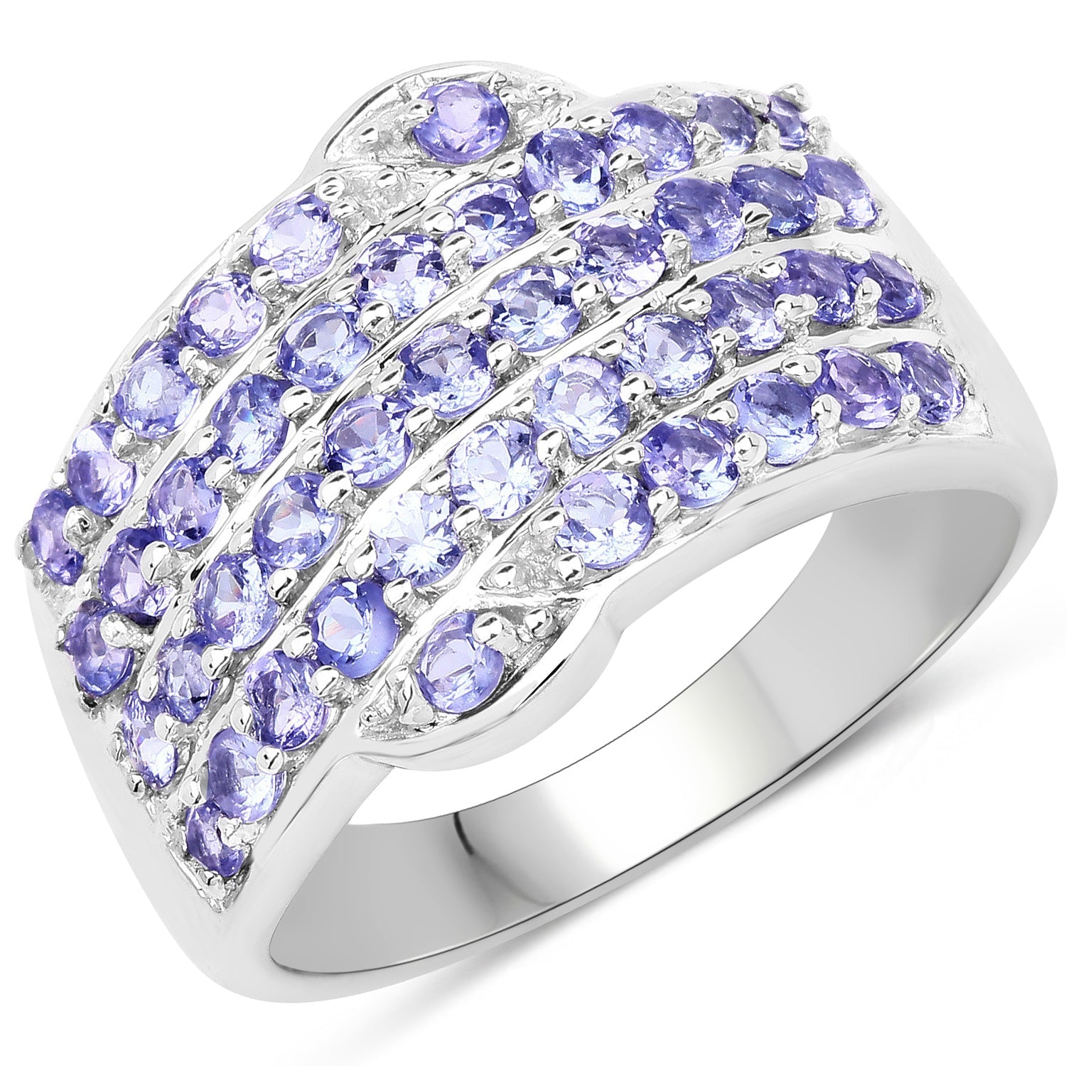 1.58 Carat Genuine Tanzanite .925 Sterling Silver Ring  DestGlow