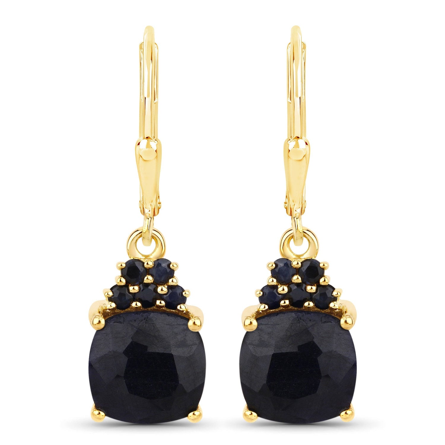 6.20 Carat Dyed Sapphire and Blue Sapphire .925 Sterling Silver Earrings  DestGlow