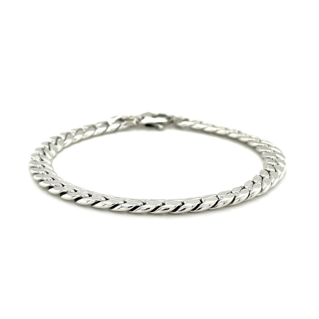 14K White Gold Cuban Link Bracelet  DestGlow