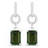 2.28 Carat Genuine Green Tourmaline and White Diamond 14K White Gold Earrings by Bids.com