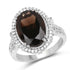 5.80 Carat Genuine Smoky Quartz & White Topaz .925 Sterling Silver Ring by Bids.com