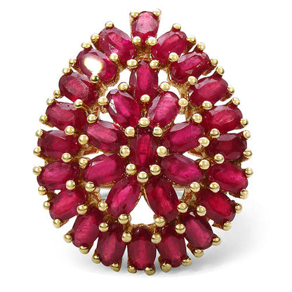 14K Yellow Gold Plated 9.30 Carat Genuine Ruby .925 Sterling Silver Ring by Bids.com