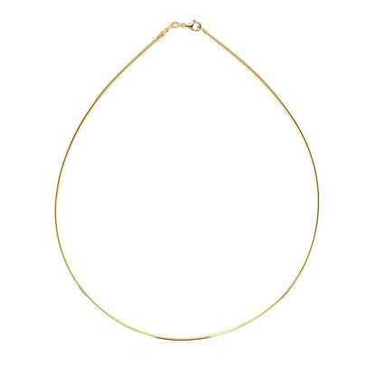 14k Yellow Gold Necklace in a Round Omega Chain Style by Bids.com