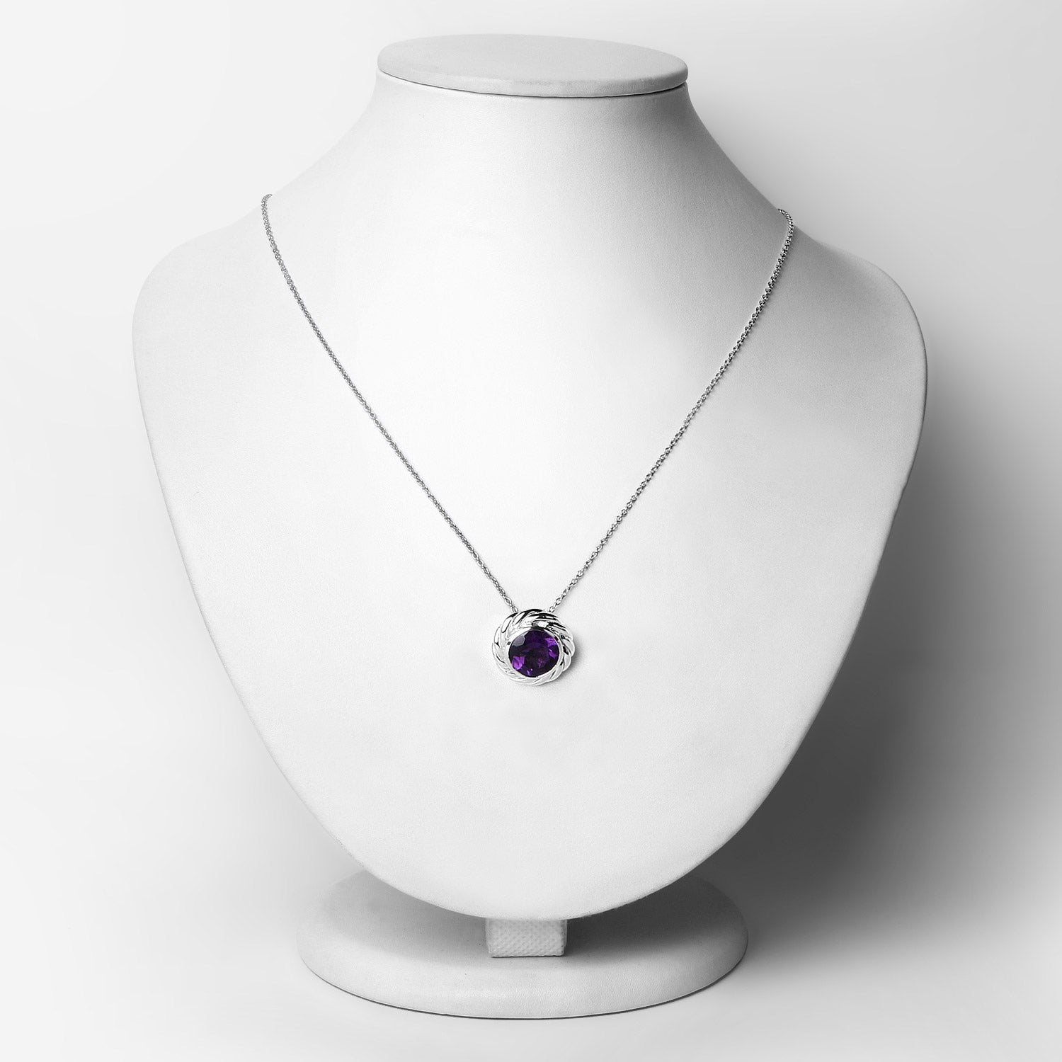 3.30 Carat Genuine Amethyst .925 Sterling Silver Pendant by Bids.com
