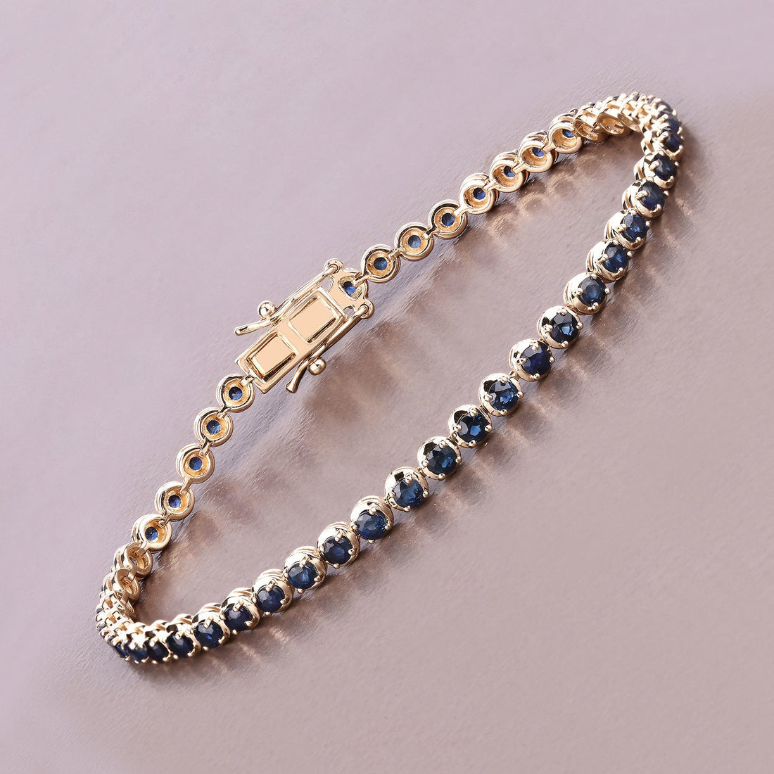 3.13 Carat Genuine Blue Sapphire 14K Yellow Gold Bracelet by Bids.com