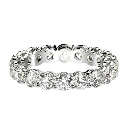 Round Cut Lab Grown Diamond Eternity Ring in 14k White Gold (2 cttw FG/VS2)  DestGlow