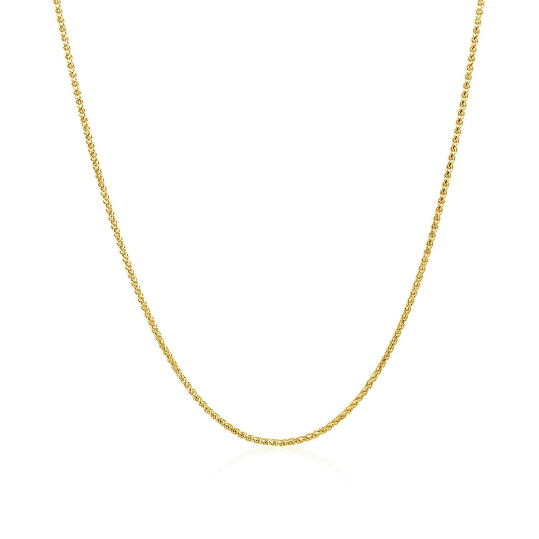 14k Yellow Gold Diamond Cut Round Wheat Chain 1.0mm by Bids.com