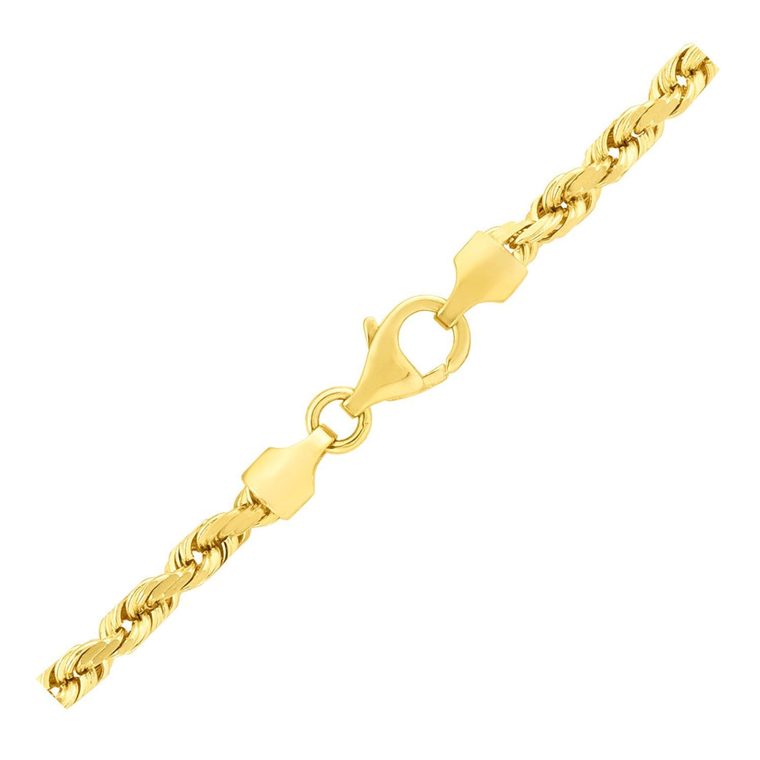 14k Yellow Gold Solid Diamond Cut Rope Chain (4.00 mm) by Bids.com
