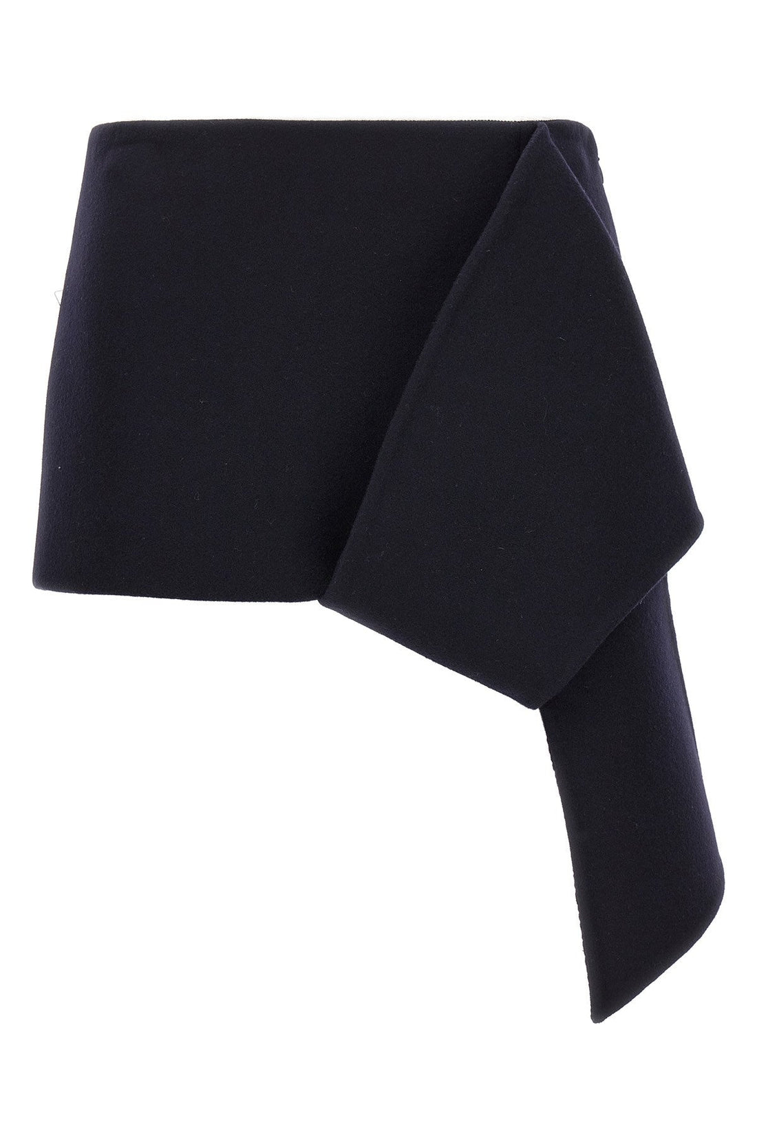 Prada Women Midnight Blue Wool Blend Mini Skirt by Luosophy